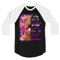 Womens Dog De Bordeaux Mom Funny Valentines Day Do 3/4 Sleeve Shirt | Artistshot