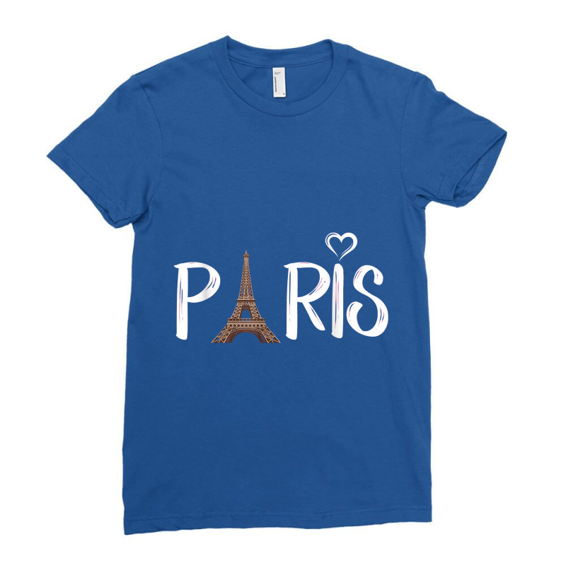 Love Sign The Eiffel Tower From Paris France Ladies Fitted T-Shirt by tonierich | Artistshot