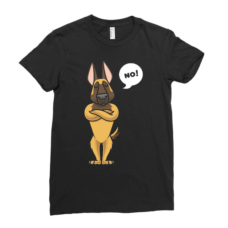 Shepherd Dog T  Shirt Stubborn Malinois Dog Belgian Shepherd Dog T  Sh Ladies Fitted T-Shirt by gregory28208 | Artistshot