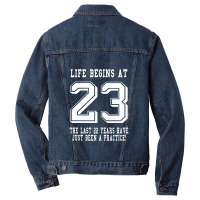 Life Begins At 23... 23rd Birthday Men Denim Jacket | Artistshot