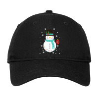 Vintage Snowman Christmas Snowflakes Holiday Novel Adjustable Cap | Artistshot