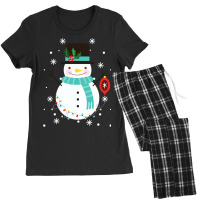 Vintage Snowman Christmas Snowflakes Holiday Novel Women's Pajamas Set | Artistshot