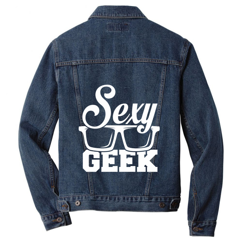 Like A I Love Cool Sexy Geek Nerd Glasses Boss Men Denim Jacket | Artistshot