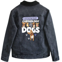 Easily Distracted By Cardiology And Dogs Unisex Sherpa-lined Denim Jacket | Artistshot