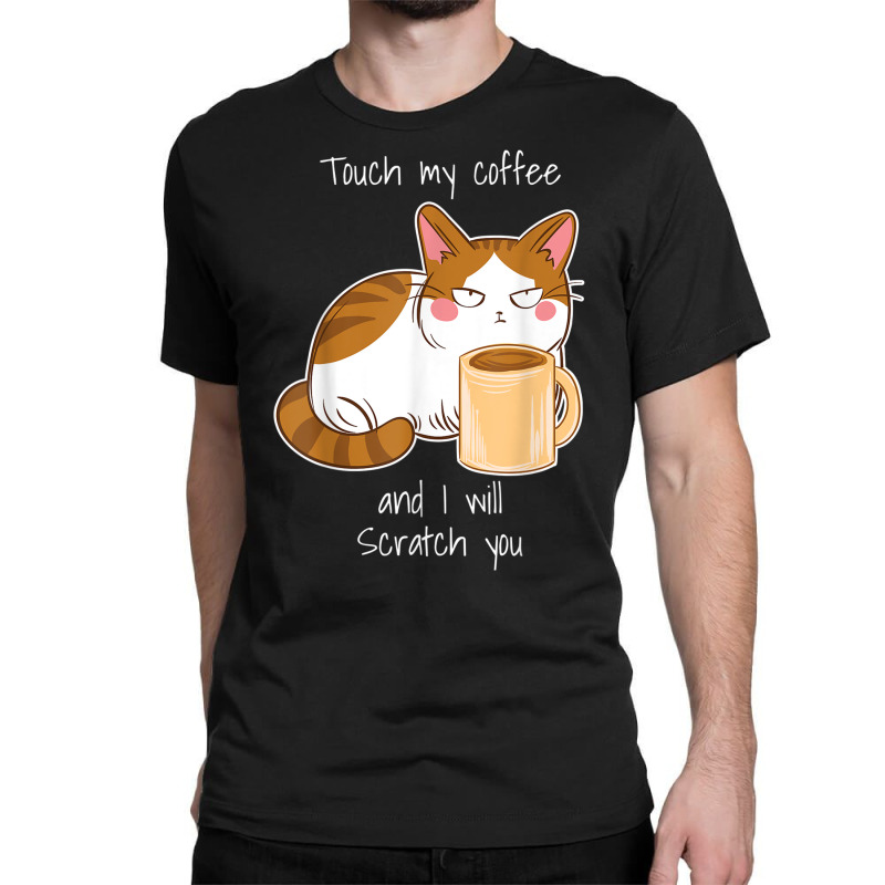 Cute Angry Cat Coffee Monday Caffeine T Shirt Classic T-shirt by ravand | Artistshot