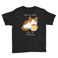 Cute Angry Cat Coffee Monday Caffeine T Shirt Youth Tee | Artistshot