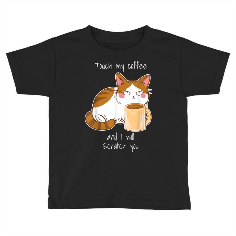 Cute Angry Cat Coffee Monday Caffeine T Shirt Toddler T-shirt by ravand | Artistshot