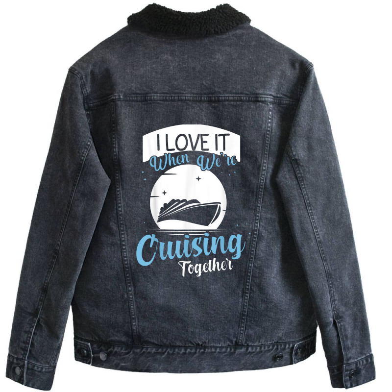 Matching Couple Cruising Vacation Cruise Ship Unisex Sherpa-lined Denim Jacket | Artistshot