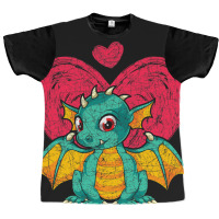 Fantasy Animal Dragon Lover Hearts Cute Dragon Graphic T-shirt | Artistshot