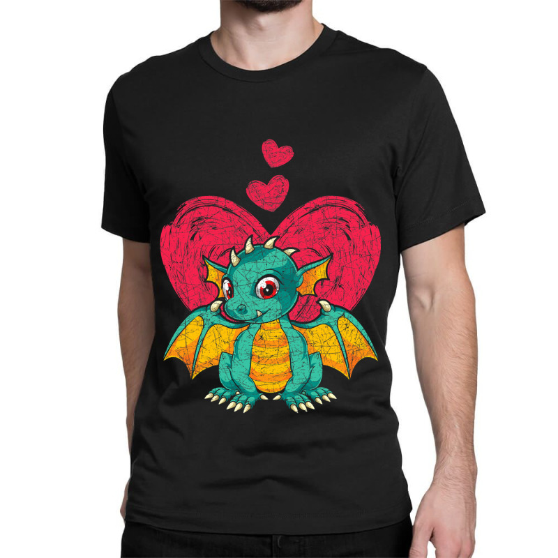 Fantasy Animal Dragon Lover Hearts Cute Dragon Classic T-shirt by whoretacarpal | Artistshot