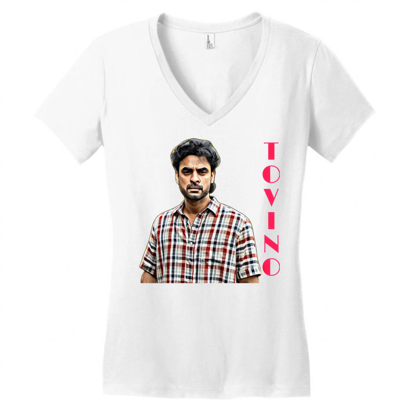 Tovino Thomas Malayalam Actor Women's V-Neck T-Shirt by waagenalvadl | Artistshot