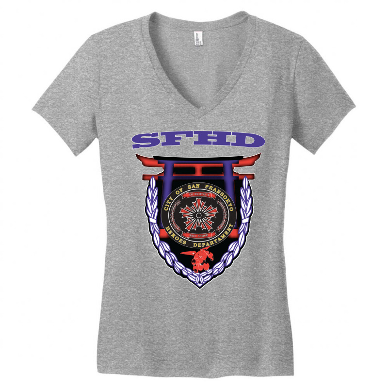 San Fransokyo Heroes Department Women's V-Neck T-Shirt by gulsenteefy6 | Artistshot