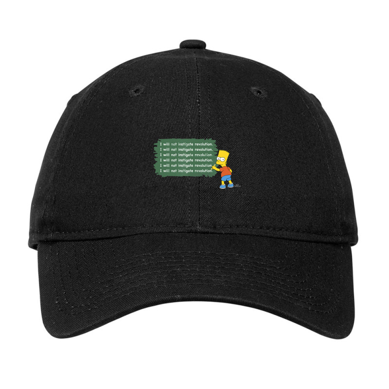 The Simpsons Bart I Will Not Instigate Revolution Adjustable Cap by longdanouj | Artistshot