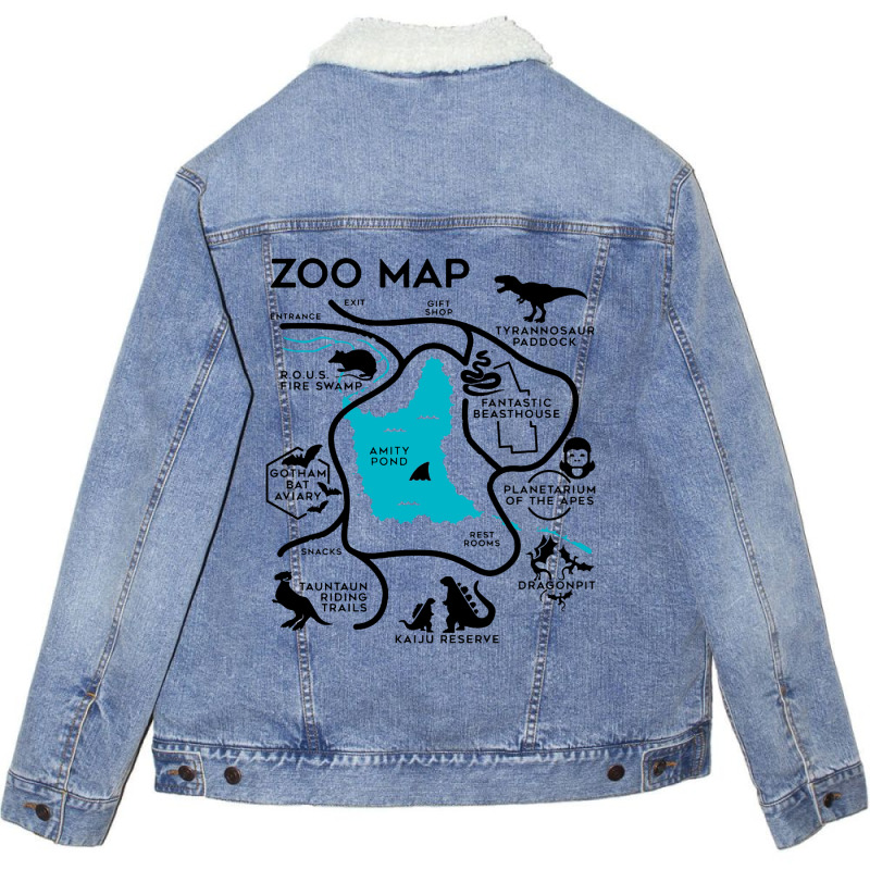 Zoo Map Unisex Sherpa-lined Denim Jacket | Artistshot