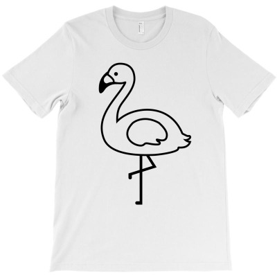 Flamingo Outline T-shirt Designed By Mehtap