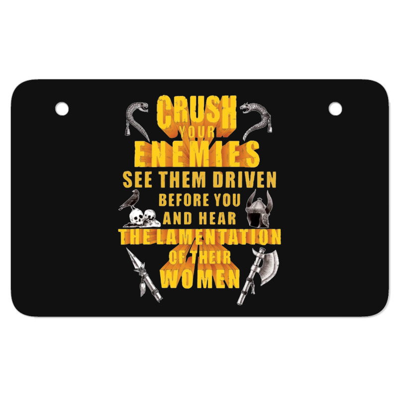 Crushs Enemies Conan Atv License Plate | Artistshot