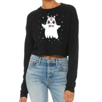 Boonicorn Boo Magical Ghost Unicorn Cute Anime Eyes Halloween Cropped Sweater | Artistshot