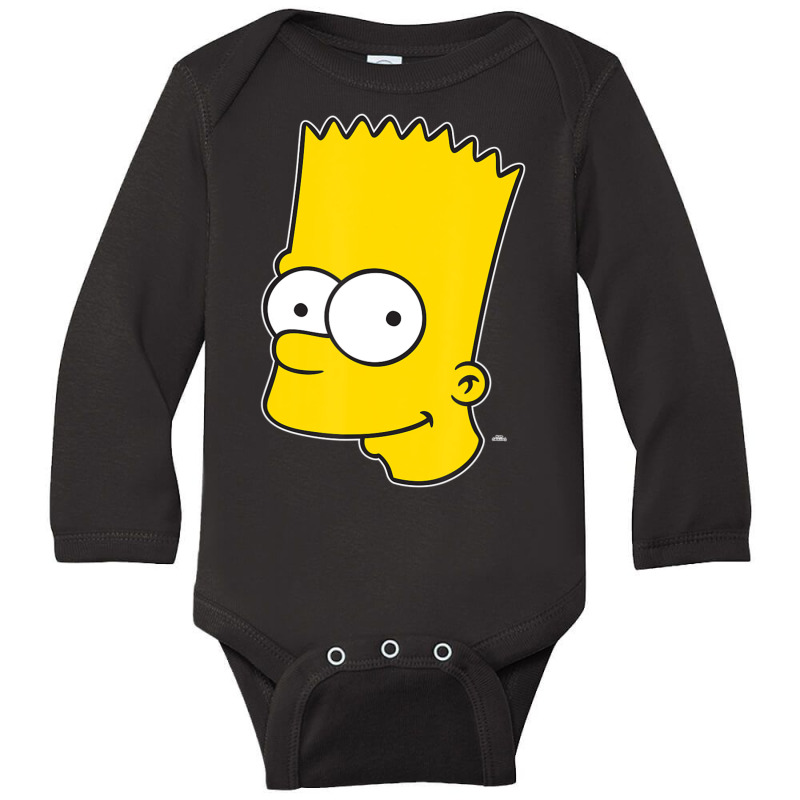 The Simpsons Bart Simpson Face Long Sleeve Baby Bodysuit by longdanouj | Artistshot