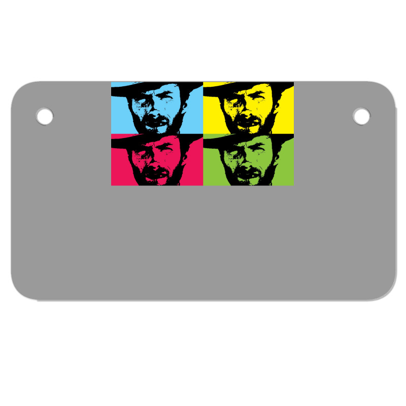 Clint Eastwood In Colours Motorcycle License Plate | Artistshot