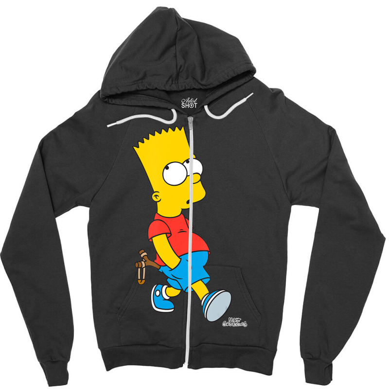 The Simpsons Bart Simpson With Slingshot Zipper Hoodie | Artistshot