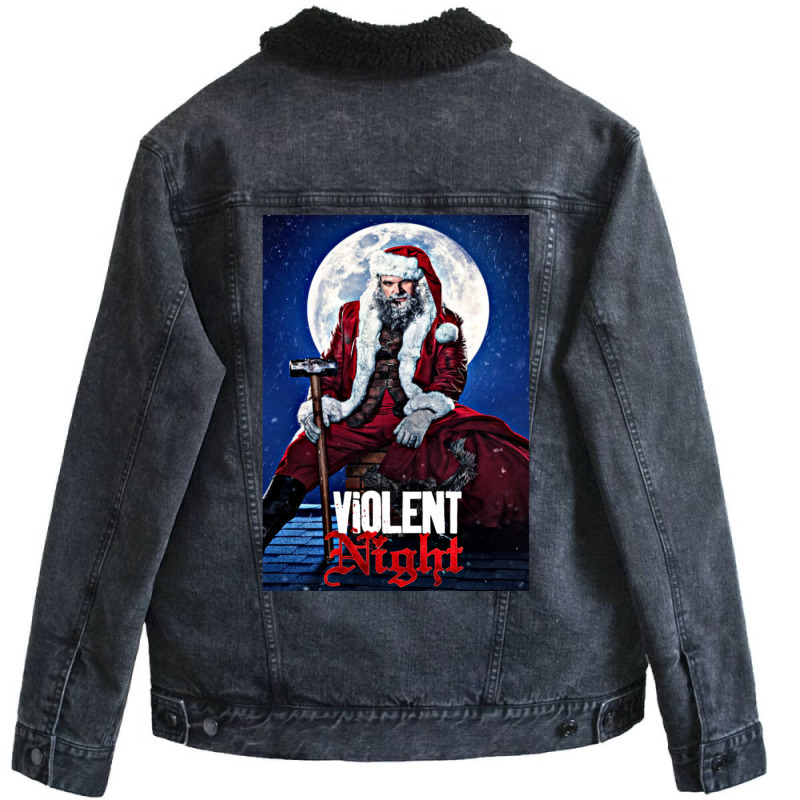 Violent Night Movie 2022   Violent Night David Har Unisex Sherpa-lined Denim Jacket | Artistshot