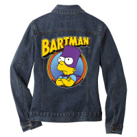 The Simpsons Bartman Hero Shot C2 Ladies Denim Jacket | Artistshot