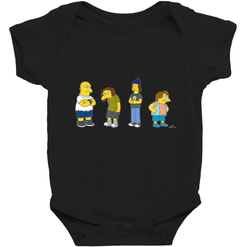 The Simpsons Bullies Line Up C2 Baby Bodysuit by longdanouj | Artistshot