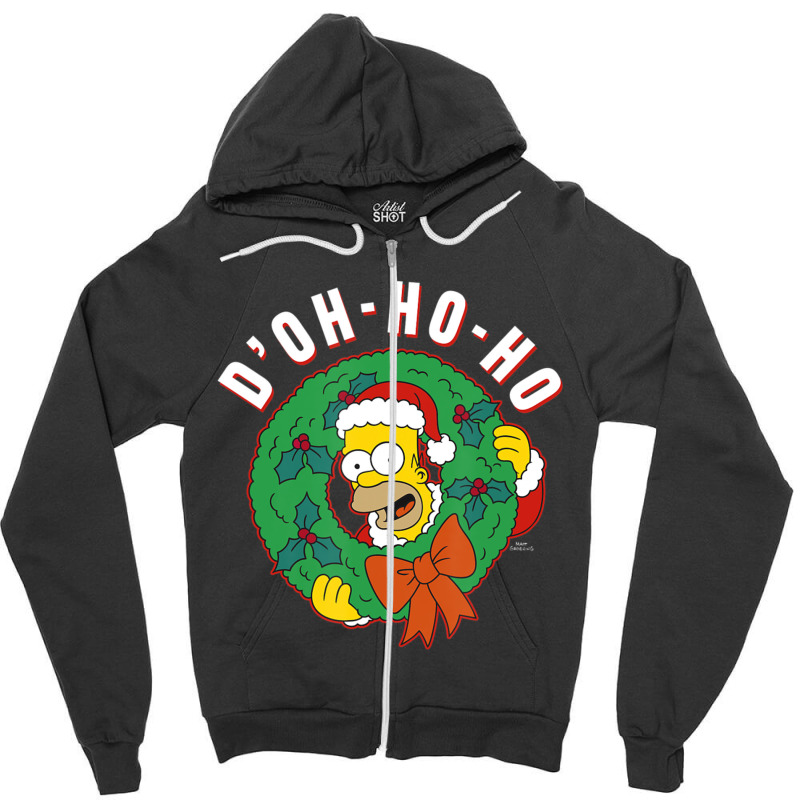 The Simpsons Christmas Homer D'oh-ho-ho Zipper Hoodie | Artistshot