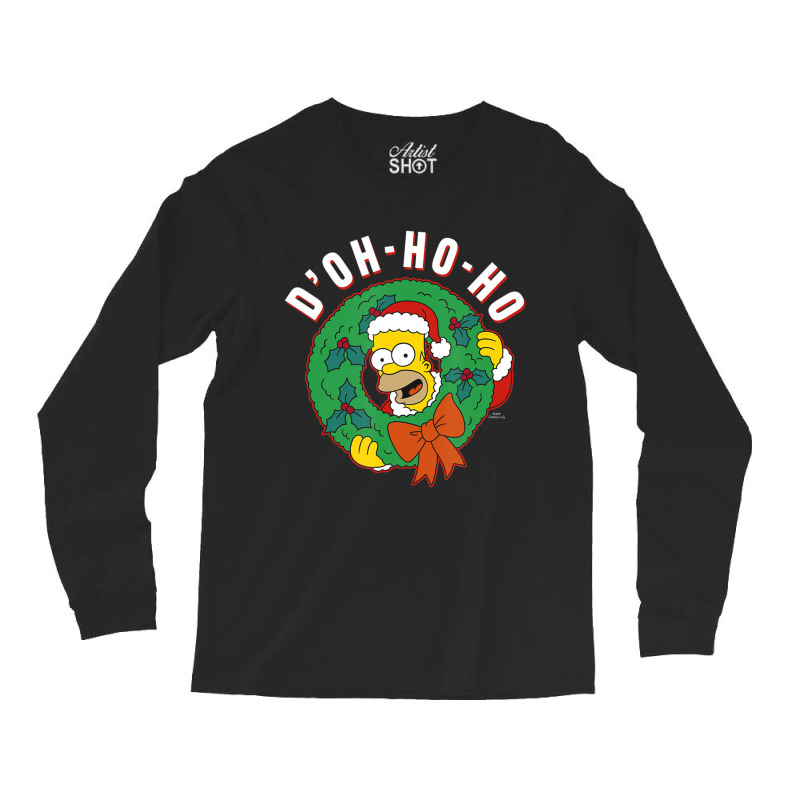 The Simpsons Christmas Homer D'oh-ho-ho Long Sleeve Shirts | Artistshot