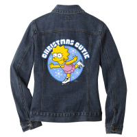 The Simpsons Christmas Lisa Christmas Cutie Ice Pr Ladies Denim Jacket | Artistshot