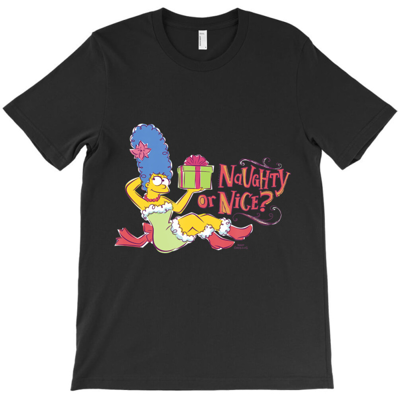 The Simpsons Christmas Marge Naughty Or Nice T-shirt | Artistshot