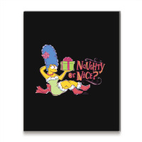 The Simpsons Christmas Marge Naughty Or Nice Metal Print Vertical | Artistshot