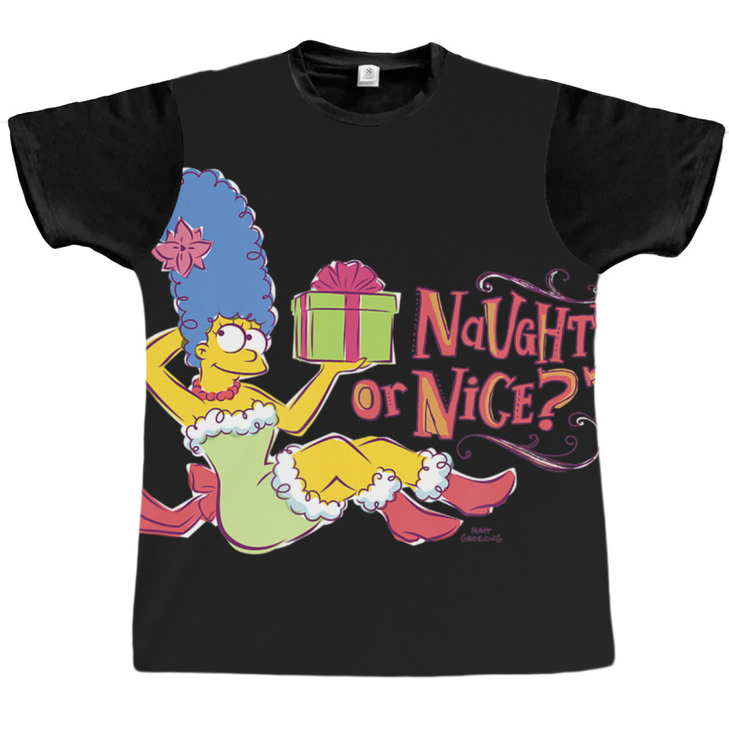 The Simpsons Christmas Marge Naughty Or Nice Graphic T-shirt | Artistshot