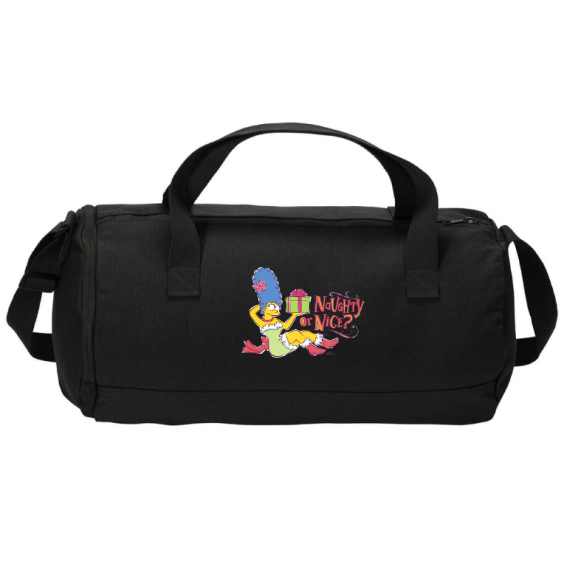 The Simpsons Christmas Marge Naughty Or Nice Duffel Bag | Artistshot