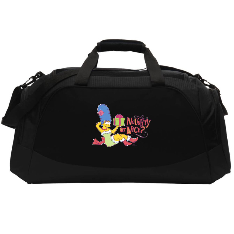 The Simpsons Christmas Marge Naughty Or Nice Active Duffel | Artistshot