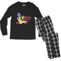 The Simpsons Christmas Marge Naughty Or Nice Men's Long Sleeve Pajama Set | Artistshot