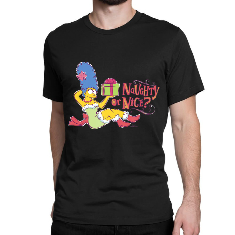 The Simpsons Christmas Marge Naughty Or Nice Classic T-shirt | Artistshot