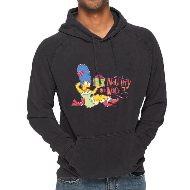 The Simpsons Christmas Marge Naughty Or Nice Vintage Hoodie | Artistshot