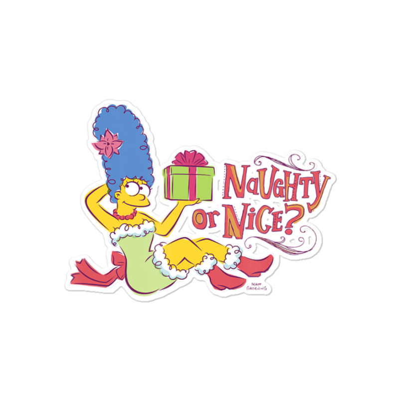 The Simpsons Christmas Marge Naughty Or Nice Sticker | Artistshot