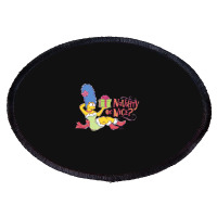 The Simpsons Christmas Marge Naughty Or Nice Oval Patch | Artistshot