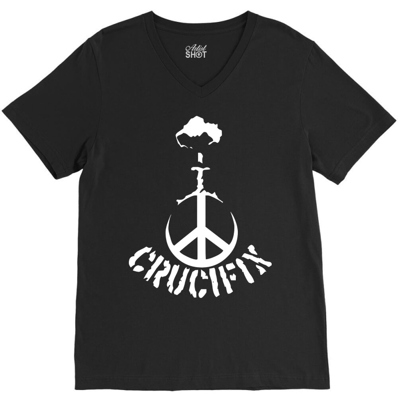 Crucifix V-neck Tee | Artistshot