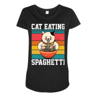 Cat Eating Spaghetti Maternity Scoop Neck T-shirt | Artistshot