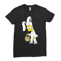 The Simpsons Easter Bunny Bart Simpson V-2 Ladies Fitted T-shirt | Artistshot