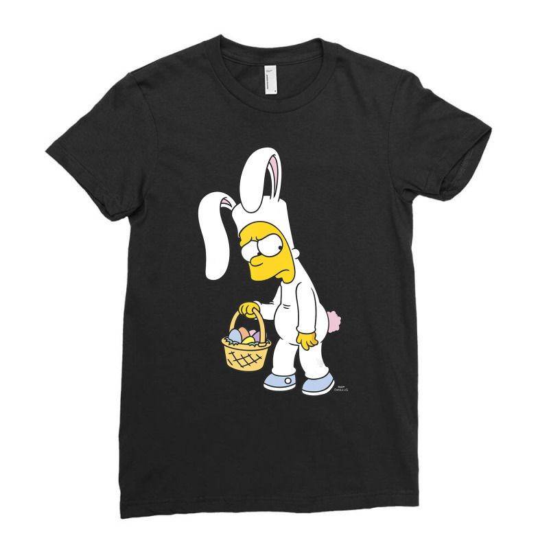 The Simpsons Easter Bunny Bart Simpson V-2 Ladies Fitted T-Shirt by longdanouj | Artistshot