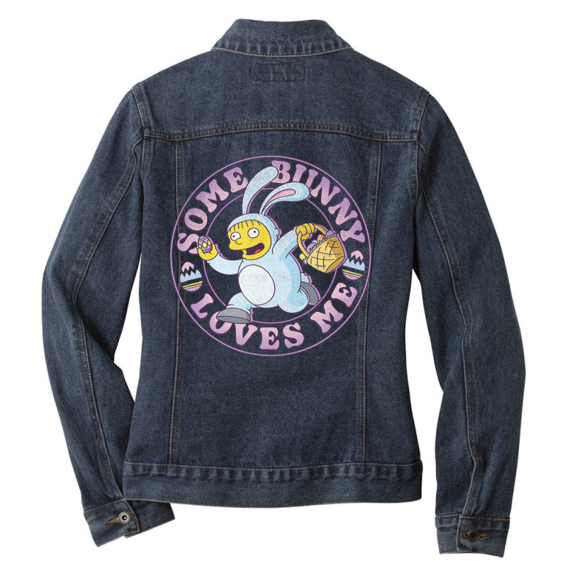 The Simpsons Easter Ralph Wiggum Some Bunny Loves Ladies Denim Jacket by longdanouj | Artistshot