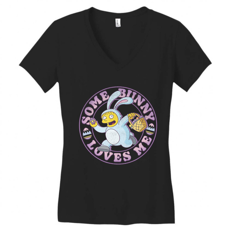 The Simpsons Easter Ralph Wiggum Some Bunny Loves Women's V-Neck T-Shirt by longdanouj | Artistshot