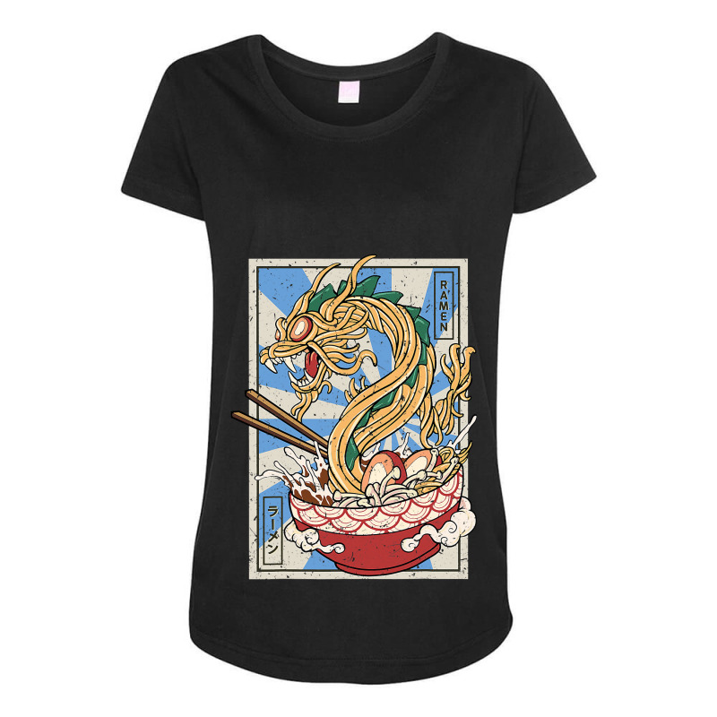 Ramen Dragon Japanese Noodles Soup Maternity Scoop Neck T-shirt by whoretacarpal | Artistshot