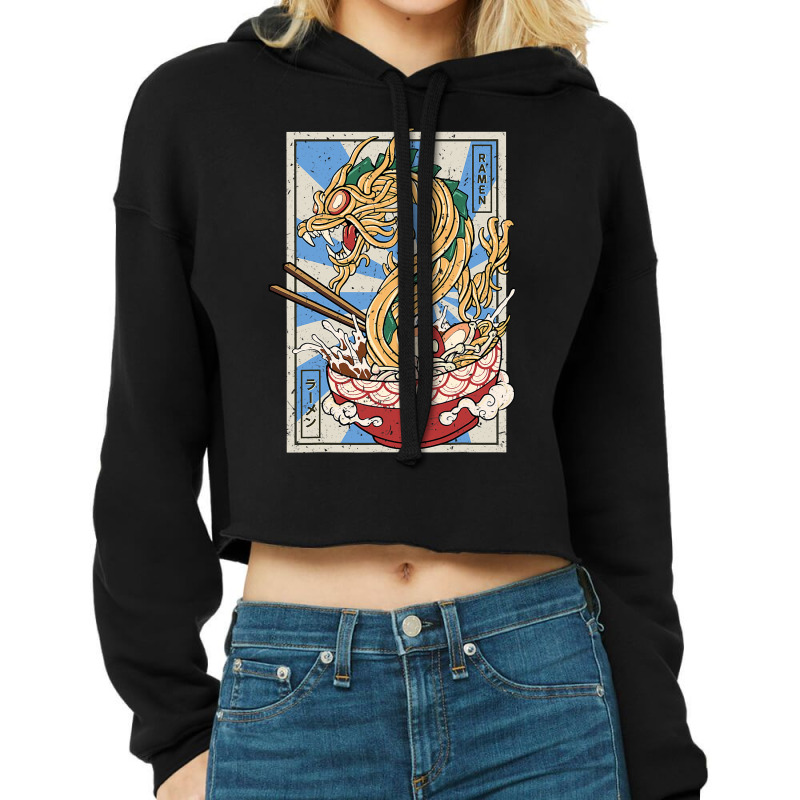 Ramen Dragon Japanese Noodles Soup Cropped Hoodie by whoretacarpal | Artistshot