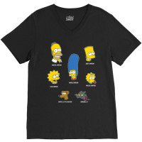 The Simpsons Family Faces C2 V-neck Tee | Artistshot