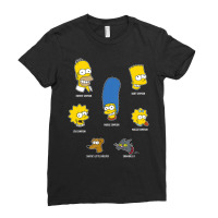 The Simpsons Family Faces C2 Ladies Fitted T-shirt | Artistshot